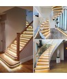 11W per trin Trappe LED COB stripsæt - 24V DC, IP20, Op til 20 trin, med sensor + tænd/sluk kontakt