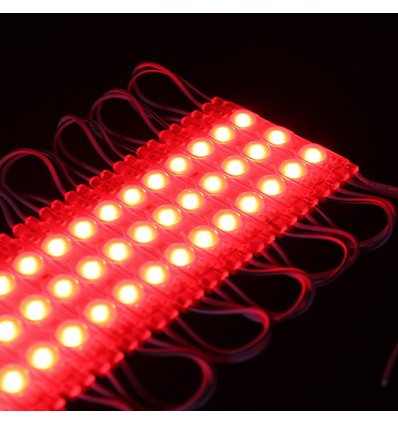 Vandtæt rød LED modul - 1,1W pr. stk, IP66, 12V, Perfekt til skilte og specialløsninger