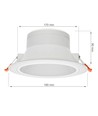 Restsalg: 20W LED spotlight - Hul: Ø17 cm, Mål: Ø19 cm, 230V, IP44 vådrum & udhæng