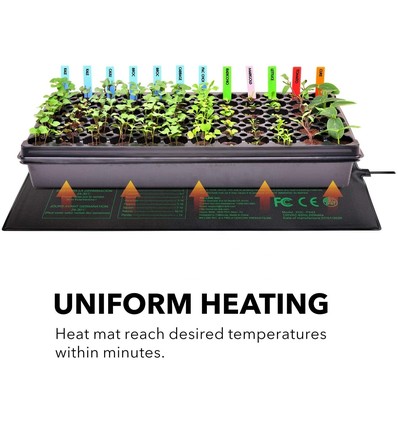 Varmemåtte - 18W, til forspiring af frø, 50 x 25 cm, 1,2 meter ledning