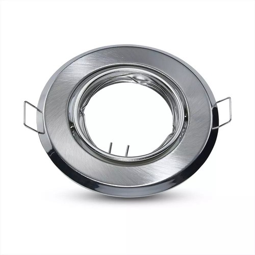 2 stk. MR16 eller GU10 Downlight kit - Uden lyskilde, børstet stål, Hul: Ø7 cm, mål: Ø9,3 cm