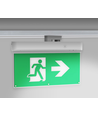 LED EXIT skilt til skinne - 3W, 2 timers batteri, inkl. piktogrammer, til 3-faset skinner