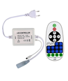 RF trådløs timer+dæmper med fjernbetjening - Inkl. endeprop, til 230V Neon COB, memory funktion, maks. 50 m
