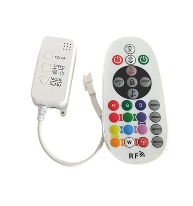 RGBIC kontroller med fjernbetjening - Infrarød, 12V (144W), 24V (288W)