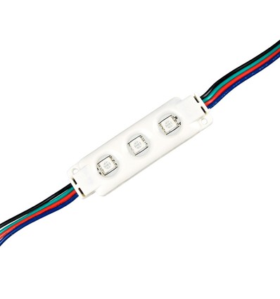 0,72W Vandtæt RGB LED modul - 12V DC, IP67, Perfekt til skilte og special løsninger