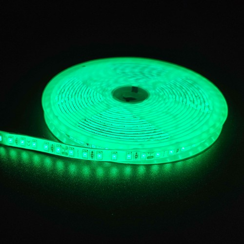 5m 10W/m Grøn LED strip - 24V DC, IP65, 120 LED pr. meter