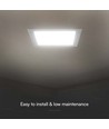 LED indbygningspanel, 24W - Hul: 28cm x28cm, mål: 29,5cm x 29,5cm