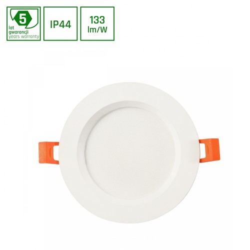 12W Ø14cm Dure 3 Max indbygningspanel - 133lm/W, IP44, 4000K, hvid kant, Hul: Ø11cm, 5 års garanti