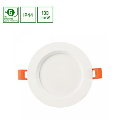 Dure Max Downlight 12W - Neutral hvid, 230V, 110°, IP44, IK06, Ø140x30, Hvid, Rundt