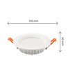 12W Ø14cm Dure 3 Max indbygningspanel - 133lm/W, IP44, 4000K, hvid kant, Hul: Ø11cm, 5 års garanti