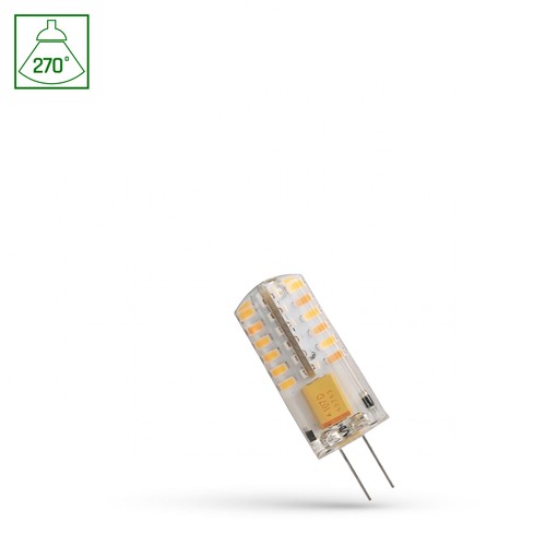 G4 2W LED pære, 12V - 175lm, 6500K, kold hvid, 270° lysspredning