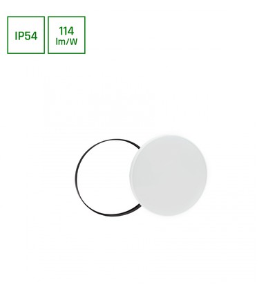 NYMPHEA - Kold Hvid 230V 115° IP54 IK04 Ø250x52 Hvid / Sort Rundt med Anhænger