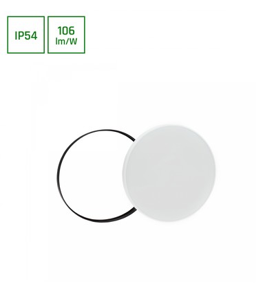 Nymphea 32W - Neutral hvid, 230V, 115°, IP54, IK04, Ø380x55, Hvid/Sort rundt med pendel