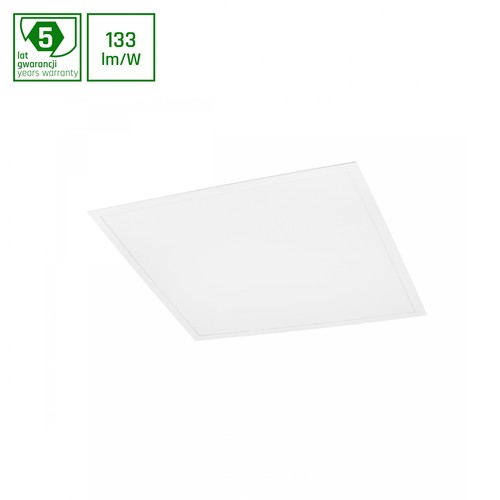 60x60 LED panel, 40W - 133lm/W, 5300lm, 3000K, 5 års garanti, hvid kant