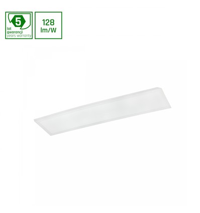 30x120 LED panel, 40W - 128lm/W, 3000K, 5 års garanti, hvid kant