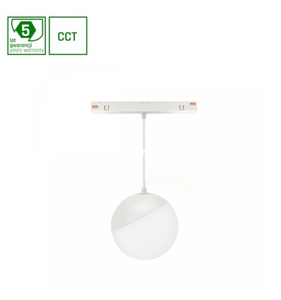 System Shift Smart - Globe P - Hængende Kugle Skinne Lys Ø100 (815mm Kabel) 5W 165° Hvid CCT/Dæmp