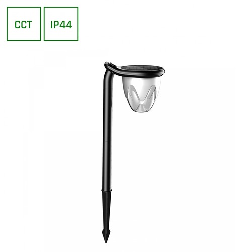 Solara Brilo 1W - CCT, IP44, 150x180x135mm, Sort, Spik/Vægmonteret, Spectrum
