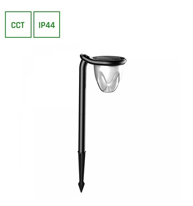 Solara Brilo 1W - CCT, IP44, 150x180x135mm, Sort, Spik/Vægmonteret, Spectrum
