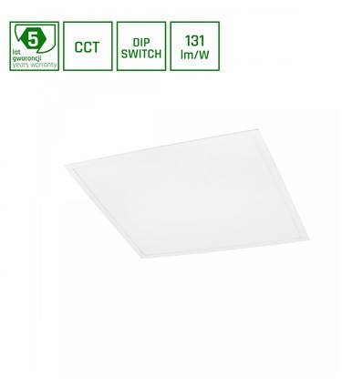 60x60 LED panel, 30W/40W/48W - CCT, 120lm/W, 5 års garanti, hvid kant