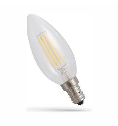 E14 5,5W LED kertepære - Filament, klart glas, C35