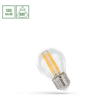 E27 5,5W LED kronepære - P45, 660lm, klart glas, varm hvid