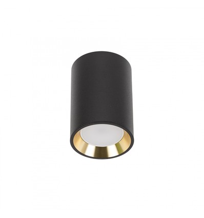 CHLOE mini P20 rund - uden lyskilde, hus sort, ring guld, kant sort