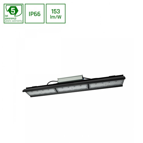 Halls Line 150W - Neutral hvid 230V, 75x140° IP66 IK10, 745x126x95mm, sort, 0-10V