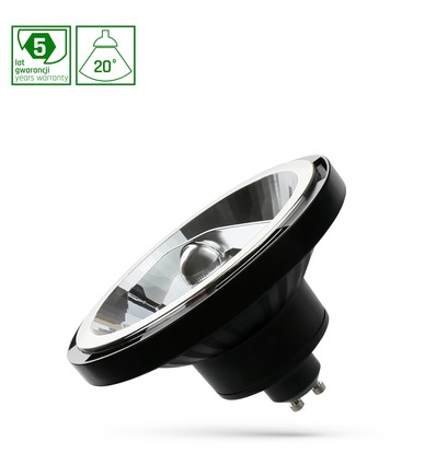 LED AR111 GU10 230V 10W 20° Sort SPECTRUM