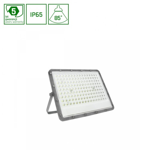 NOCTIS Max projektør 100W - kold hvid, 230V, 85°, IP65, 294x215x30 mm, grå
