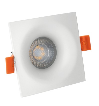 Fiale V GU10 indbygningsspot - Firkantet, hvid, IP20, uden lyskilde