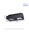 Mirora AR111 X2 dobbelt påbygningsspot - Sort, rektangulær, justerbar, til 2x GU10, 29,3 x 14,5 cm