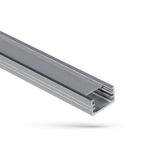1m aluprofil - Påbygning, klar cover, 1 meter