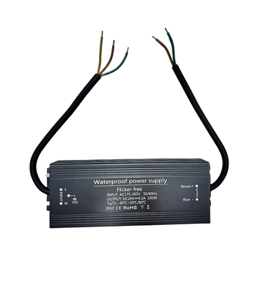100W / 24V DC strømforsyning - 4.1A, IP67, Flicker free