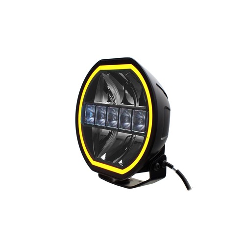 108W 7" Beam HEXA, LED fjernlygte - E-godkendt, dual positionslys, arbejdslampe