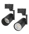 3-faset GU10 MADARA Mini II skinnespot - Sort, 3 kredsløb, uden lyskilde