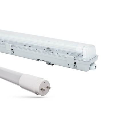 150cm 24W Limea H LED armatur, gennemfortrådet - IP65 vandtæt, Inkl. 1x T8 LED rør