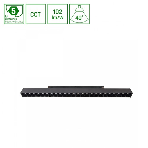 SHIFT Smart-Grid L Skinne Lys 404mm 22W 35° Sort CCT/Dim, Zigbee