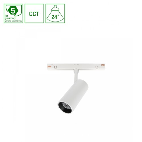 SYSTEM SHIFT SMART-SPOT S Skinne Lys Ø35x142x106mm 6W 24° Hvid CCT/Dæmp