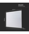 60x60 bagbelyst LED panel, 36W - Hvid kant