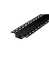 Aluprofil 50x20 til indspartling - 1 meter, sort, inkl. sort cover