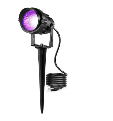 UV 395nm LED projektør - Sort, ultraviolet, 10W, IP65, 230V