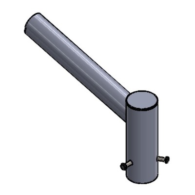 #2 - Beslag til gadelampe - Ø48mm / Ø70mm, grå pulverlakeret