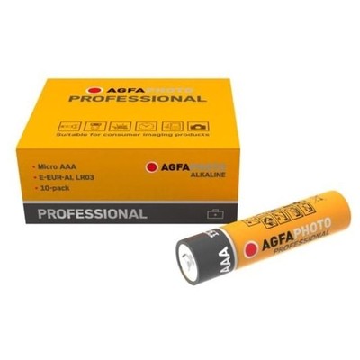 Se AAA 10-pak AgfaPhoto Professional batteri - Alkaline, 1,5V hos LEDProff DK