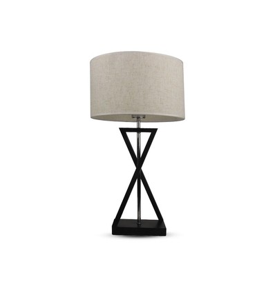 V-Tac moderne designer bordlampe - Hvid/sort, 1,5 meter ledning, E27 fatning, uden lyskilde