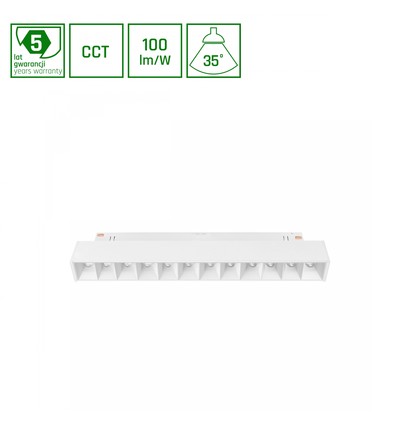 12W GRID S skinnespot til System Shift 48V - 48V, CCT, RA90, UGR19, 35-40°, 5 års garanti