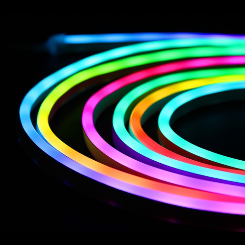 250cm RGBIC Neon Flex komplet sæt - 7x15 neonflex, Bluetooth app, fjernbetjening, inkl. montage, USB