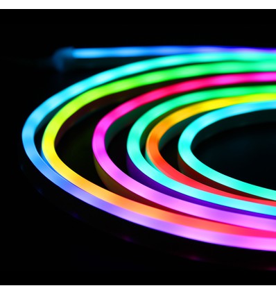 250cm RGBIC Neon Flex komplet sæt - USB, Bluetooth app, fjernbetjening, inkl. montage, 7x15 neonflex