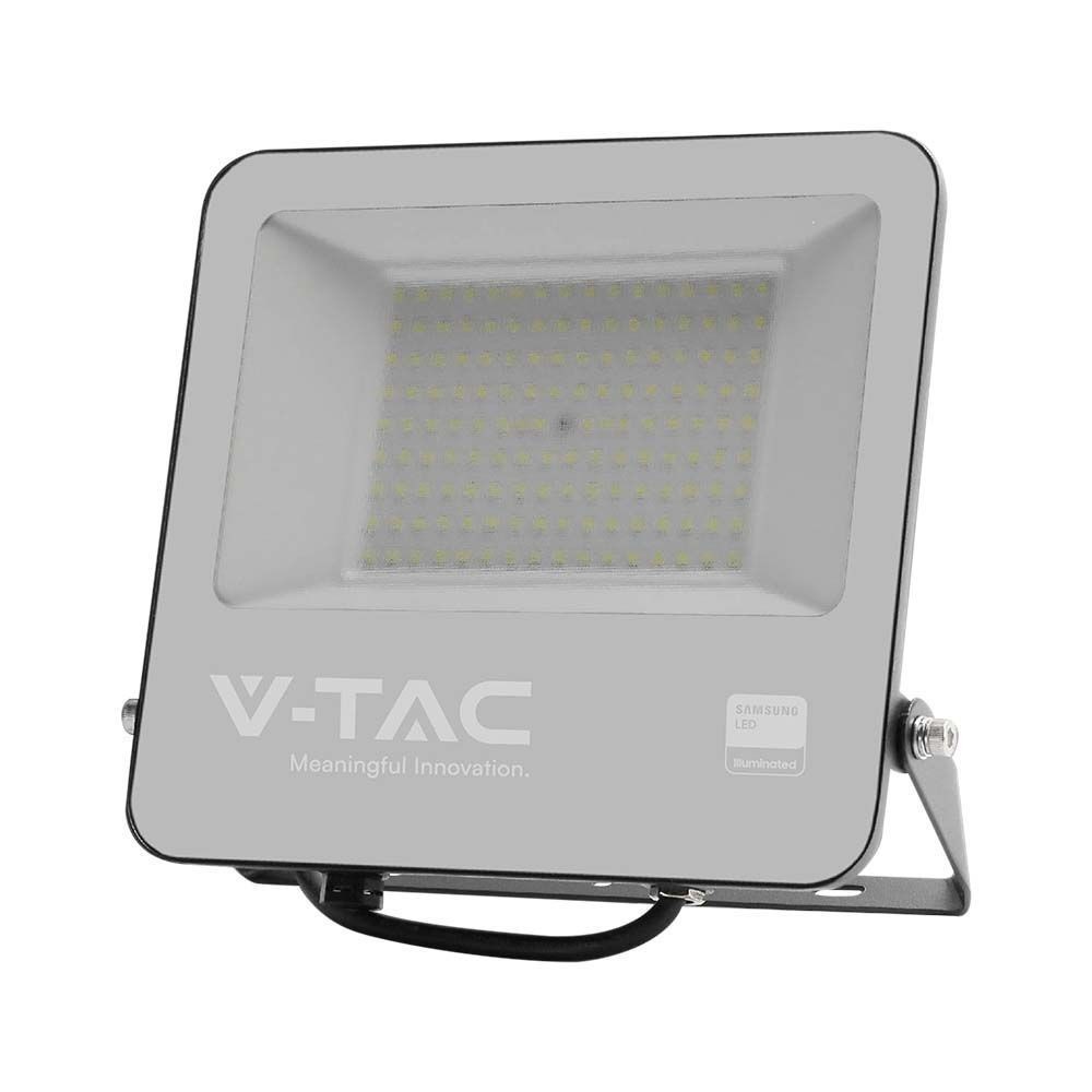 V Tac 200w Led Projektør 135lm/w Samsung Led Chip Arbejdslampe 1m Ledning Udendørs Dæmpbar : Ikke Dæmpbar Farve På Hus : Sort Kulør : Kold