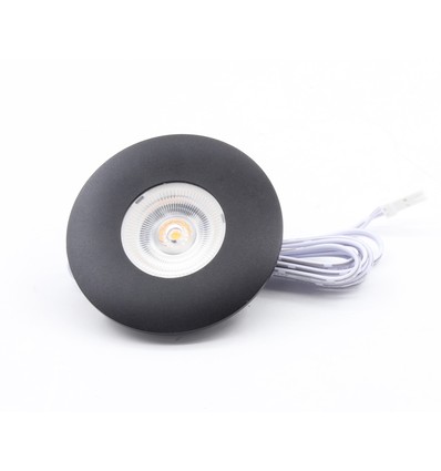2,5W Ø6,8cm Cabi68 møbelspot RA91 - 12V DC, Hul: Ø5,5 cm, Mål: Ø6,8 cm, Sort