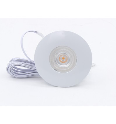 2,5W Ø6,8cm Cabi68 møbelspot RA91 - 12V DC, Hul: Ø5,5 cm, Mål: Ø6,8 cm, Mat hvid